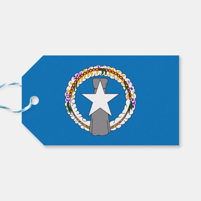 Para Presente Etiqueta de presentes com bandeira das Ilhas Maria (Verso Horizontal)