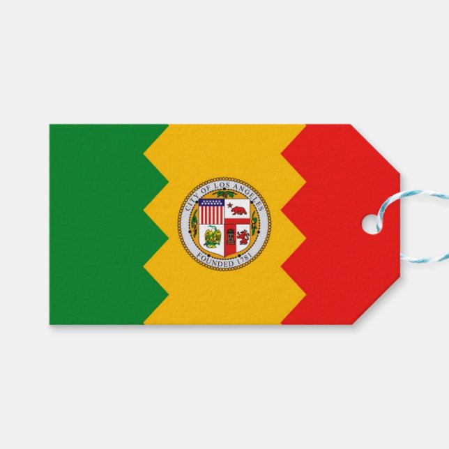 Para Presente Etiqueta de presentes com bandeira de Los Angeles, (Frente (horizontal))