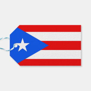 Para Presente Etiqueta de presentes com bandeira de Porto Rico, 