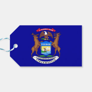 Para Presente Etiqueta de presentes com bandeira do Estado de Mi
