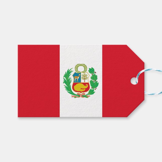 Para Presente Etiqueta de presentes com bandeira do Peru (Frente (horizontal))
