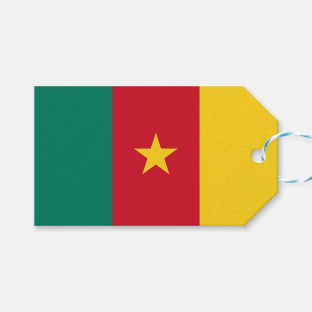 Para Presente Etiqueta de presentes com bandeira dos Camarões (Frente (horizontal))