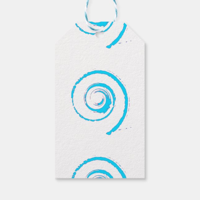 Para Presente Etiqueta de presentes com espiral azul claro (Verso)
