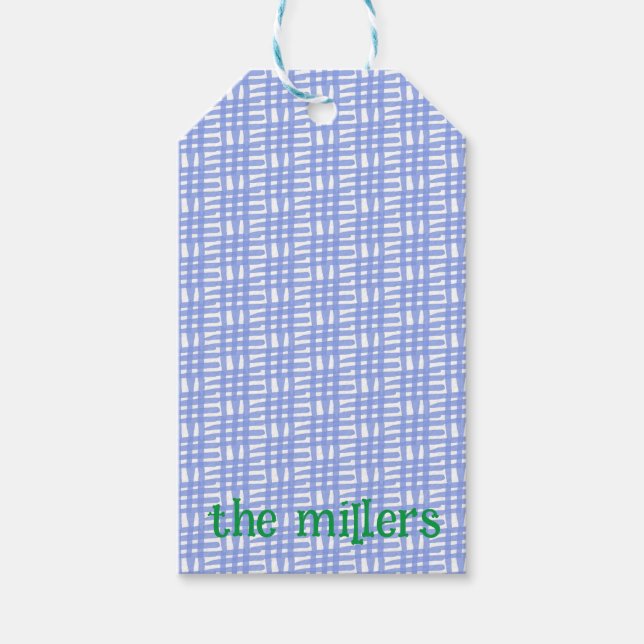 Para Presente Etiqueta de presentes com padrão azul (Frente)