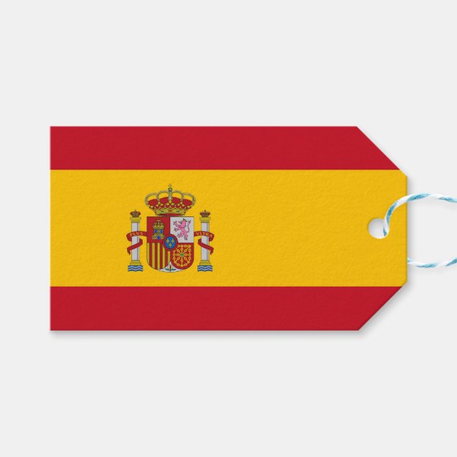 Para Presente Etiqueta de presentes com sinalizador de Espanha (Frente (horizontal))
