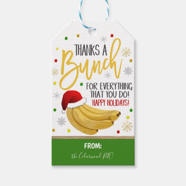 Para Presente Etiqueta de presentes de Banana de Natal (Frente)