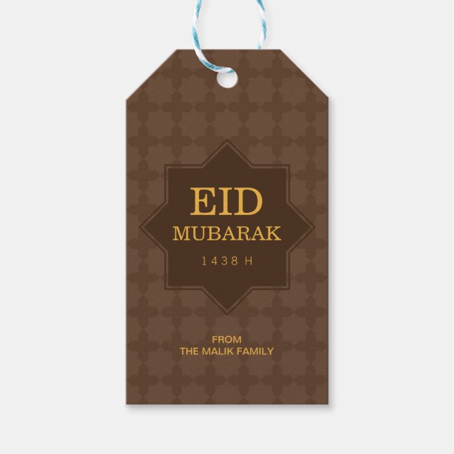 Para Presente Etiqueta de presentes de celebração Eid com padrão (Frente)