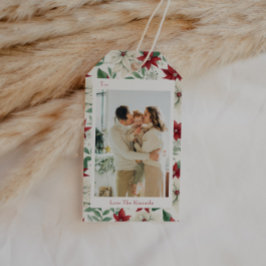 Para Presente Etiqueta de presentes de fotos de Poinsettia de fe