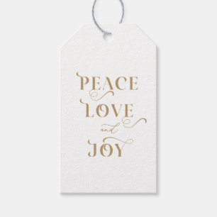 Para Presente Etiqueta de presentes de Natal de Paz, Amor e Joy