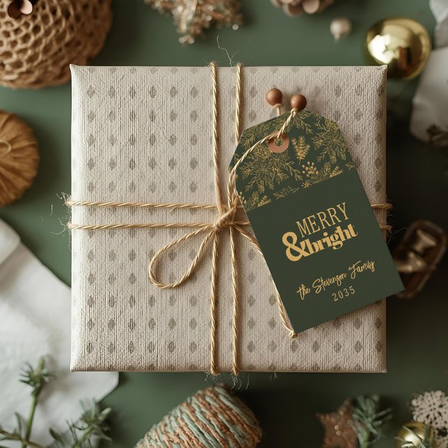 Para Presente Etiqueta de presentes de Natal de Poinsettia Verde (Criador carregado)