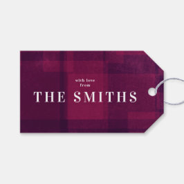 Para Presente Etiqueta de presentes de Natal de Púrpura rosa ros