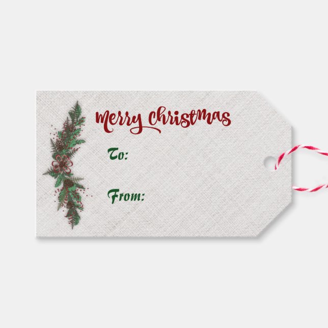 Para Presente Etiqueta de presentes de Natal feliz (Frente (horizontal))