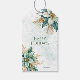 Para Presente Etiqueta de presentes de Natal Floral com Teal de