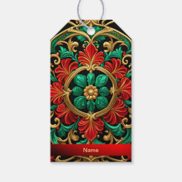 Para Presente Etiqueta de presentes de Natal Vermelhos Verde