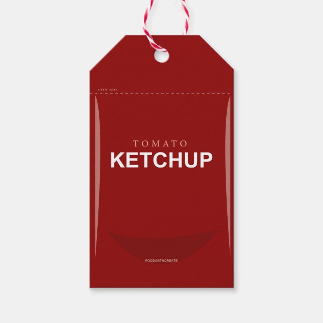 Para Presente Etiqueta de presentes do Ketchup de Tomato Vermelh (Frente)