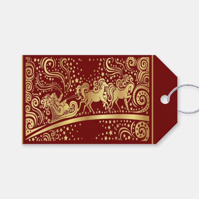 Para Presente Etiqueta de presentes Dourada Elegante - SRF (Frente (horizontal))