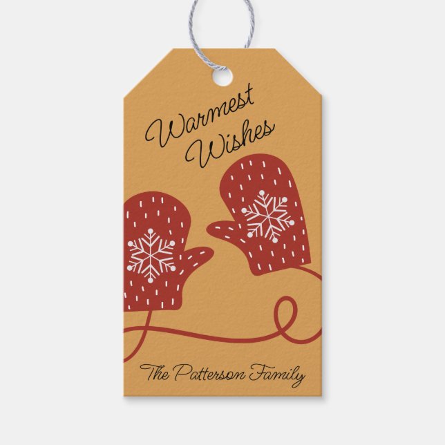 Para Presente Etiqueta de presentes Nordic Mittens (Frente)