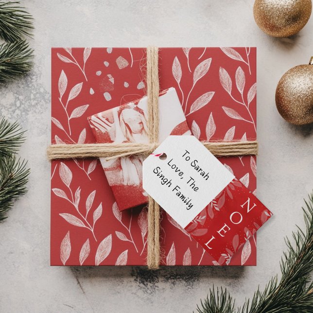 Para Presente Etiqueta de presentes vermelha "Noel" (Red Noel Gift Tag)