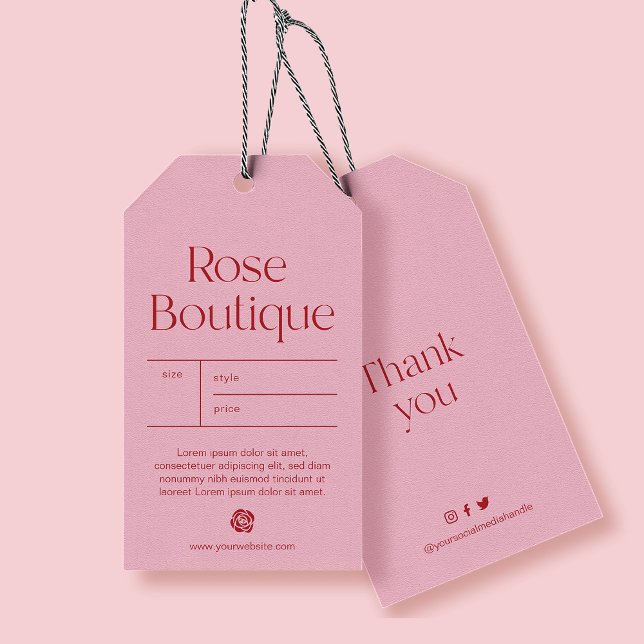 Para Presente Etiqueta de Roupa Produto Rosa Bege (Criador carregado)
