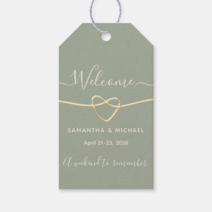 Para Presente Etiqueta de Saco de Boas-Vindas de Casamento Verde