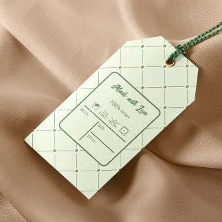 Para Presente Etiqueta de Tamanho de Vestuário Verde Retroativo 