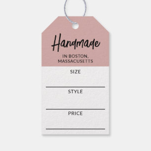 Para Presente Etiqueta de tamanho e preço em rosa poeirento mode