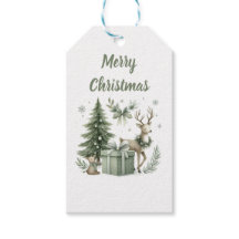 Etiqueta Elegante de Árvores de Natal & Reindeer G