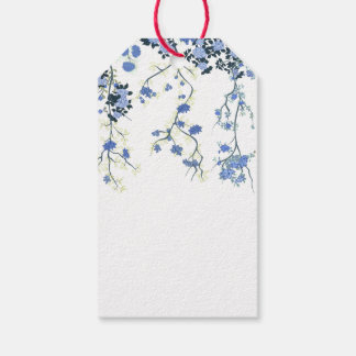 Para Presente Etiqueta Floral Floral de Chinoiserie Azul