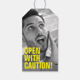 Para Presente Etiqueta Gift engraçada com Foto de Rosto Preto e 