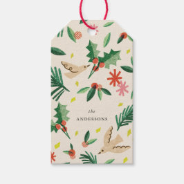 Para Presente Etiqueta Joyful Woodland Bird Feriado Natal Gift