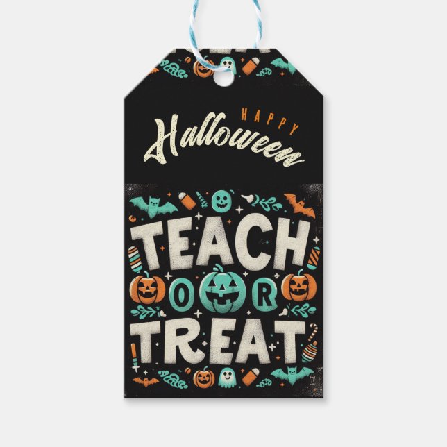 Para Presente Etiqueta personalizada de Ensino ou Tratar present (Frente)