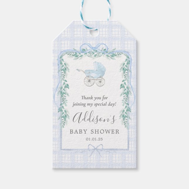 Para Presente Etiqueta Preppy Southern carruagem Favor (Frente)