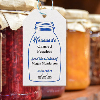 Para Presente Etiqueta Russo Blue Canning Jar Kraft Hang