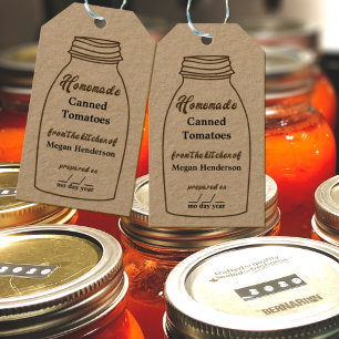 Para Presente Etiqueta Rustic Brown Canning Jar Hang