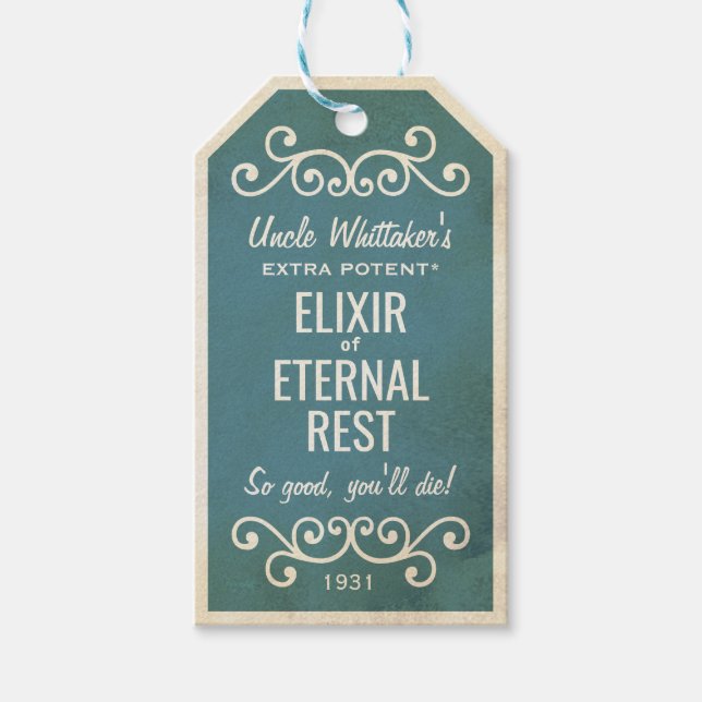 Para Presente Etiqueta venenosa de veneno azul do Halloween (Frente)