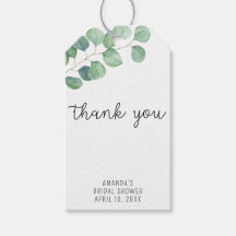 EUCALYPTUS - etiqueta do obrigado do chá de panela