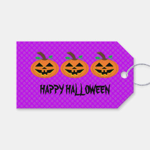 Para Presente Feliz Abóbora do Halloween com a Etiqueta do Prese