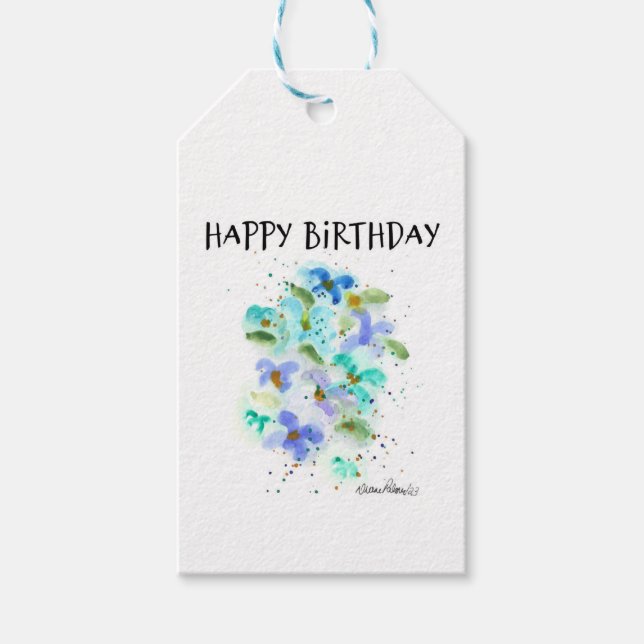Para Presente Feliz Aniversário com a Etiqueta do Presente, Arte (Frente)
