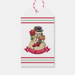 Para Presente Feliz Natal - Vintage Snowman - Etiqueta de Presen