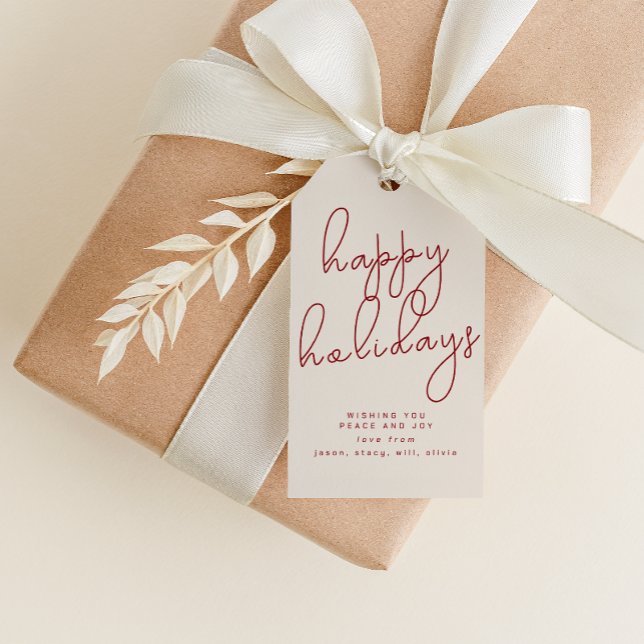 Para Presente Feriado Feliz Simples com Etiqueta de Nome Persona (Criador carregado)