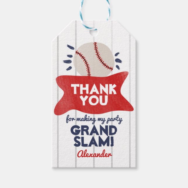Para Presente Festa de aniversário de baseball Obrigado Etiqueta (Frente)