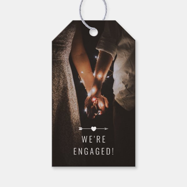 Para Presente Foto Escura | Anúncio de Noivado | Etiqueta | Bttm (Frente)