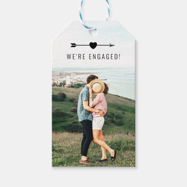 Para Presente Foto leve | Anúncio de Noivado | Etiqueta de prese (Frente)