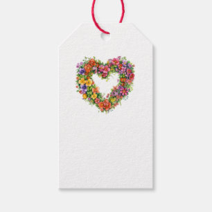 Para Presente Linda Etiqueta de Coração Floral