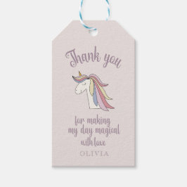 Para Presente Magical Unicorn Obrigado Etiqueta de presentes