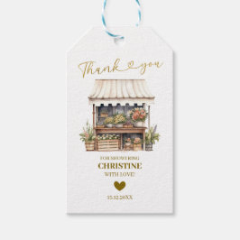 Para Presente Mercado de Flor Minimalista - Etiqueta de agradeci