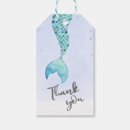 Para Presente Mermaid Glitter Favor Obrigado Etiqueta