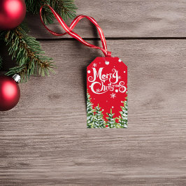 Para Presente Merry Christmas Snow Trees Natal - Etiqueta de pre