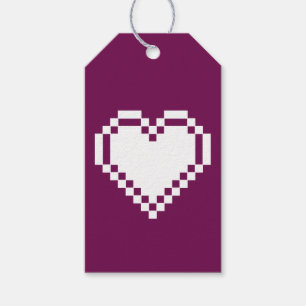 Para Presente Nossos Corações de 8 Bits na Etiqueta de Present
