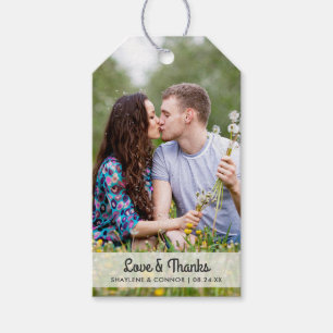 Para Presente O favor do casamento da foto etiqueta listrado